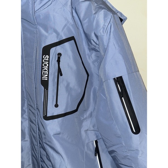 Suokeni Women's pink waterproof ski jacket with a removable hood. size XL - Picture 3 of 7